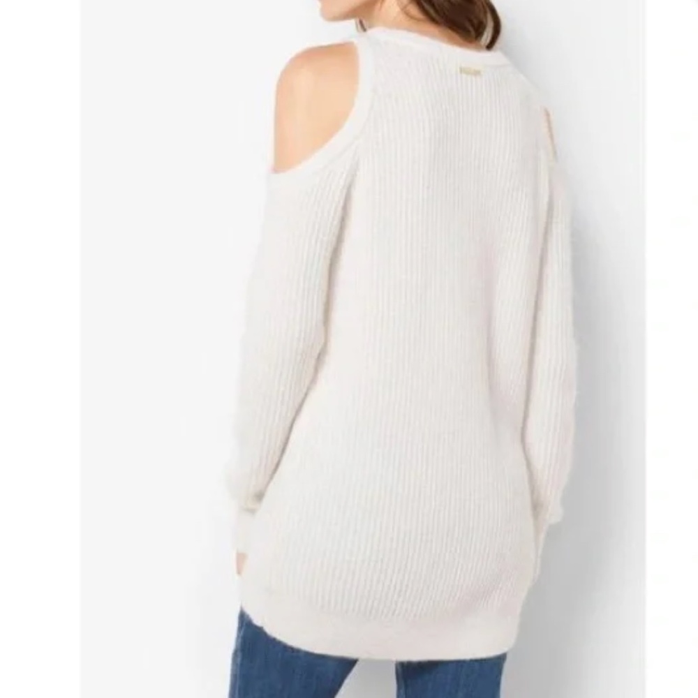 Michael Kors Wool Blend Peekaboo Shoulder Sweater Sz XS